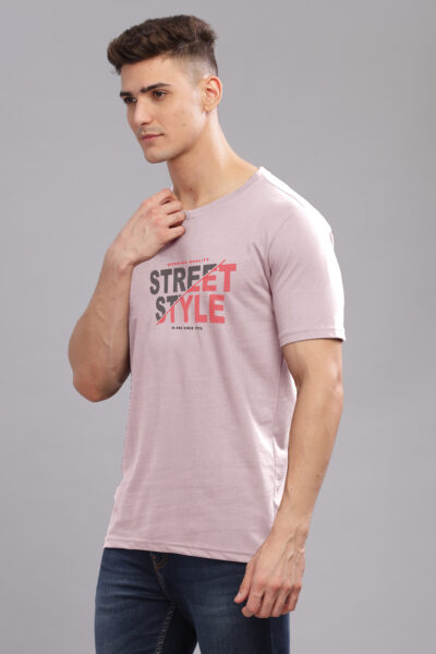 Men’s Premium Cotton Graphic Round Neck T-Shirt - PINK, M