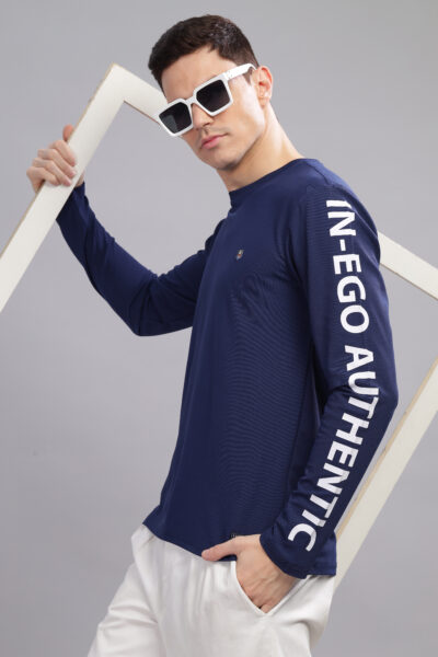 Men’s Soft-Touch Long Sleeve T-Shirt with HD Chest Logo - OCEAN CAV, S