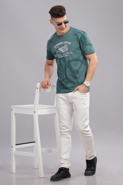 Men’s Yarn-Dyed Melange Graphic T-Shirt with Embossed Print - SEA PINE CLASSIC, S